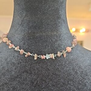 Brand New! Handmade Rhodonite Gem Necklace